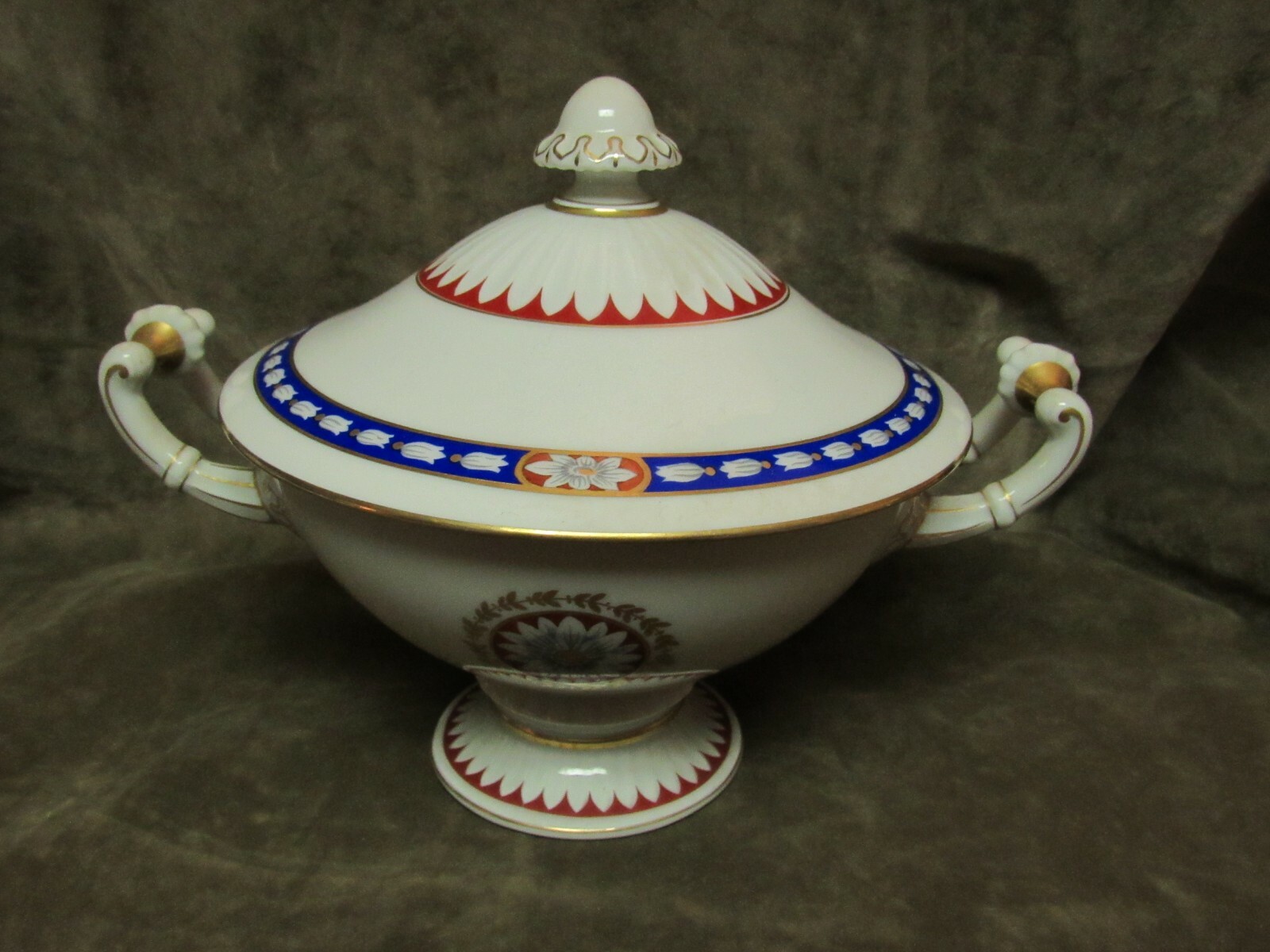 Vintage Hochst Porcelain Germany Ann 1790 Design Covered Bowl Candy Dish