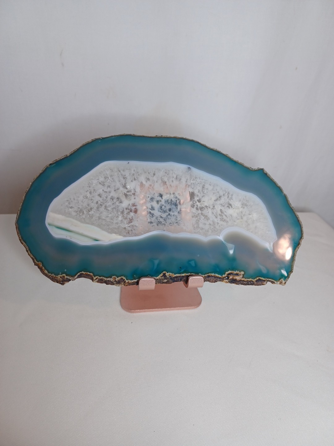 445G Natural Beautiful Agate Geode Druzy Slice ExtraLarge Gemstone