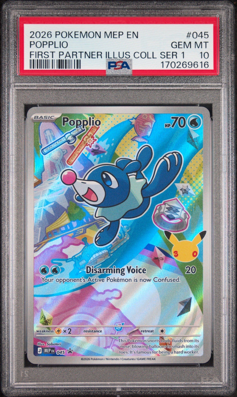PSA 10 Popplio First Partner Illustration Collection Series 1 045 Pokemon PSA 10 Popplio First Partner Illustration Collection Series 1 045 Pokemon