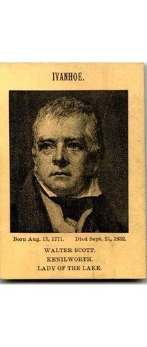 Sir Walter Scott *Ivanhoe* 1800s Card Scotland Stipple Engraving Portrait Sir Walter Scott *Ivanhoe* 1800s Card Scotland Stipple Engraving Portrait