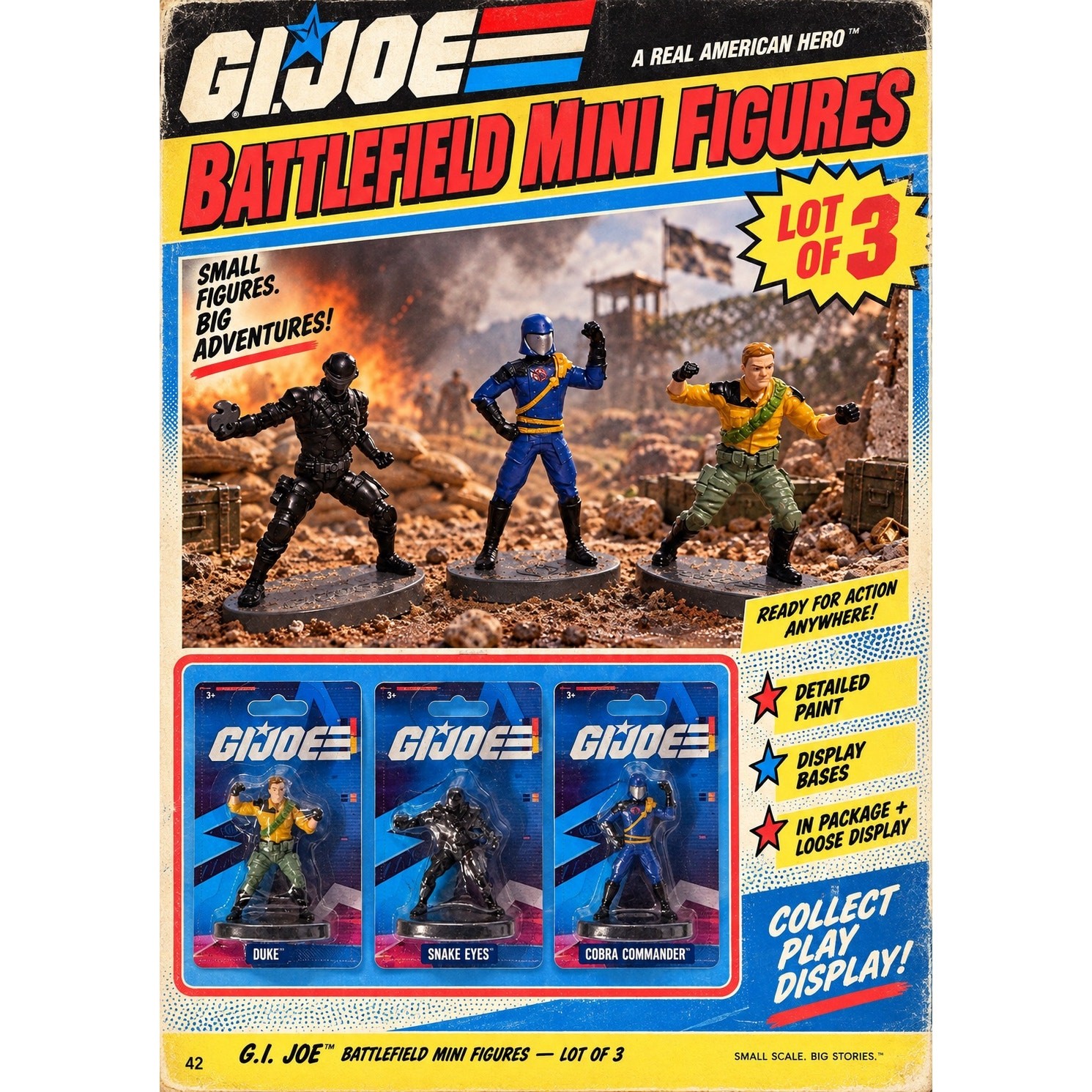 G.I. Joe Just Play 2.25” Mini Figures Lot Duke Snake Eyes Cobra Commander NEW