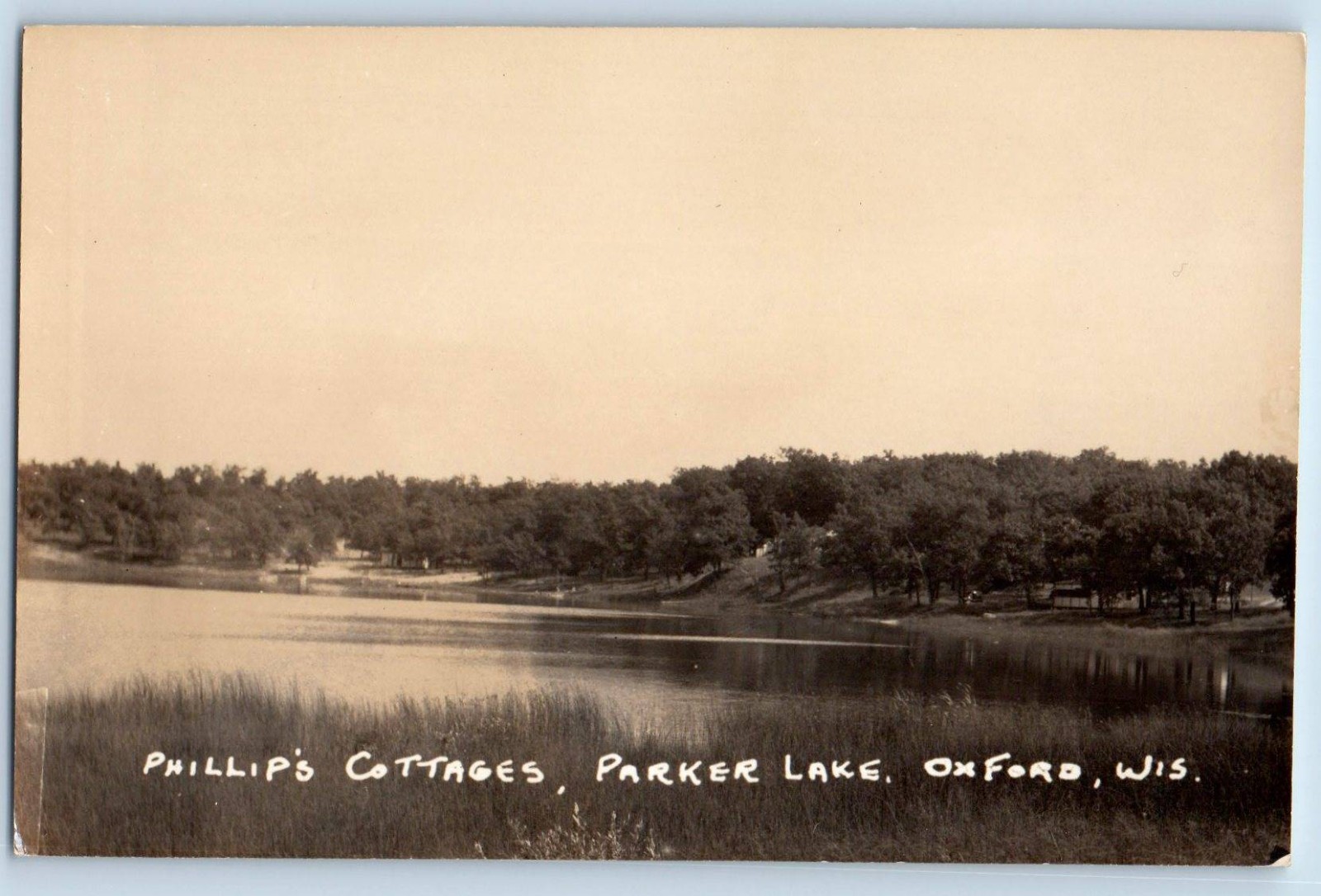 c1910\'s Phillips Cottages Parker Lake Oxford Wisconsin WI RPPC Photo Postcard