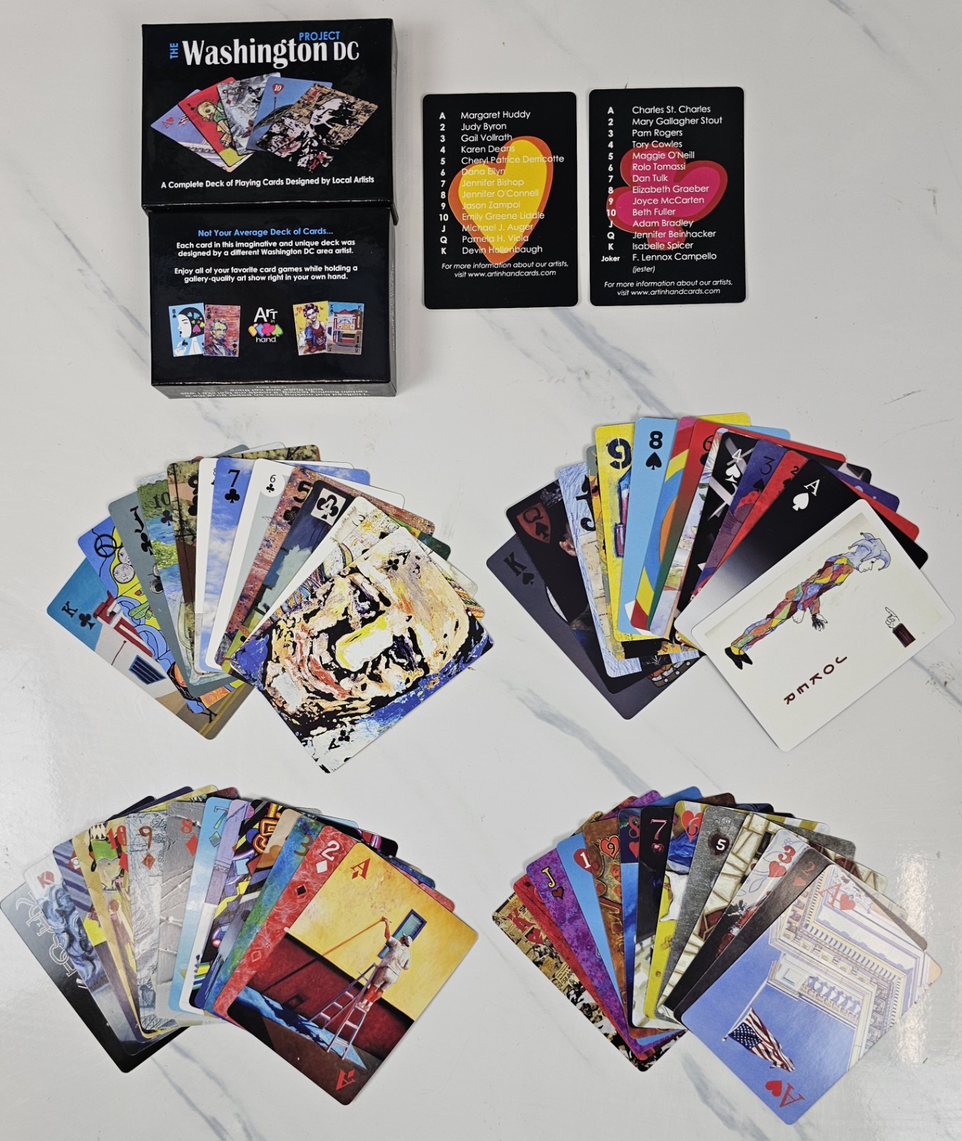NEW The Washington D.C. Playing Cards Deck Local Artists Artwork Art in Hand NEW The Washington D.C. Playing Cards Deck Local Artists Artwork Art in Hand