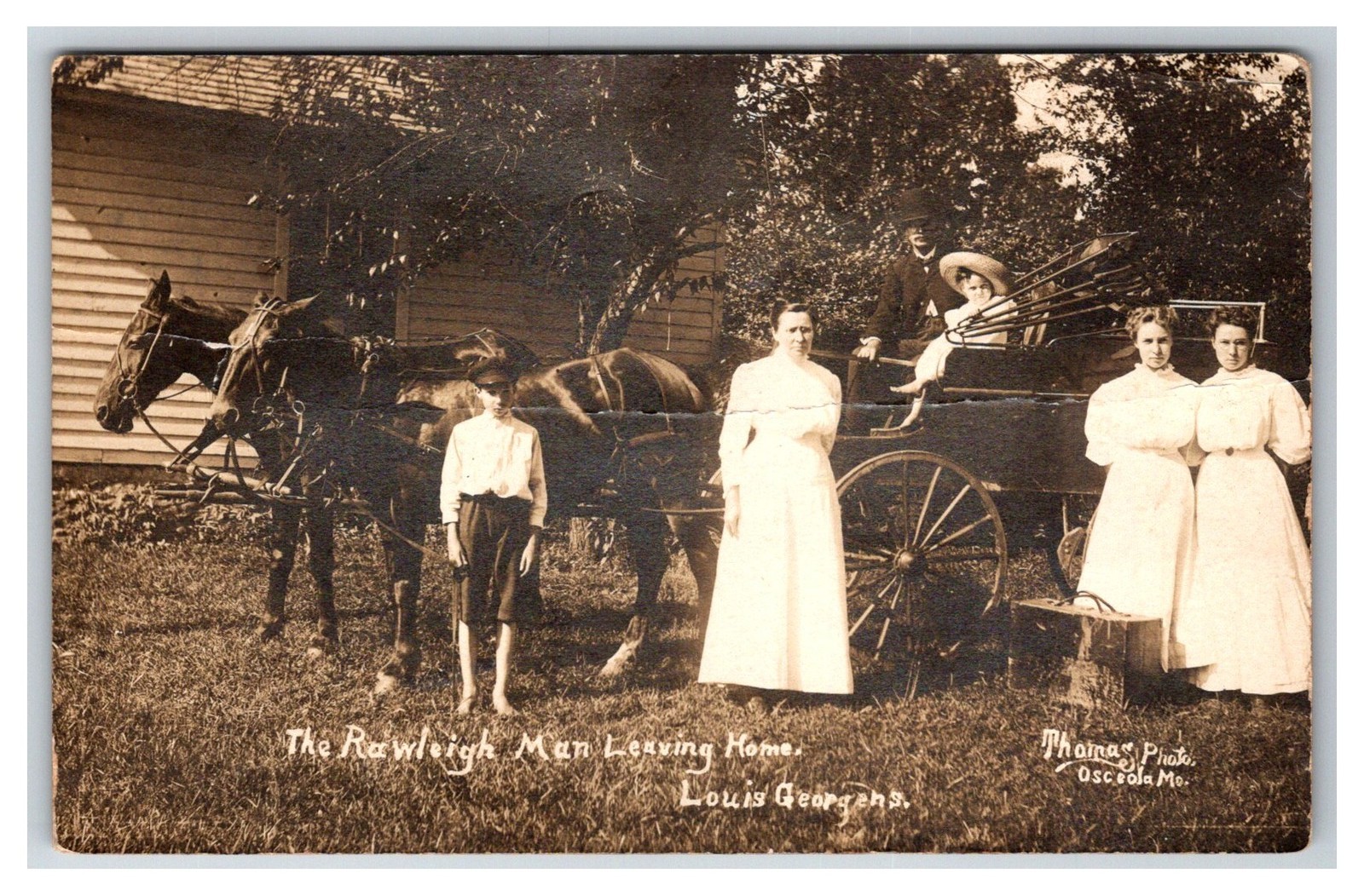 RPPC - Rawleigh Man & Family Remedy Wagon Osceola Missouri Quack Medicine RPPC - Rawleigh Man & Family Remedy Wagon Osceola Missouri Quack Medicine