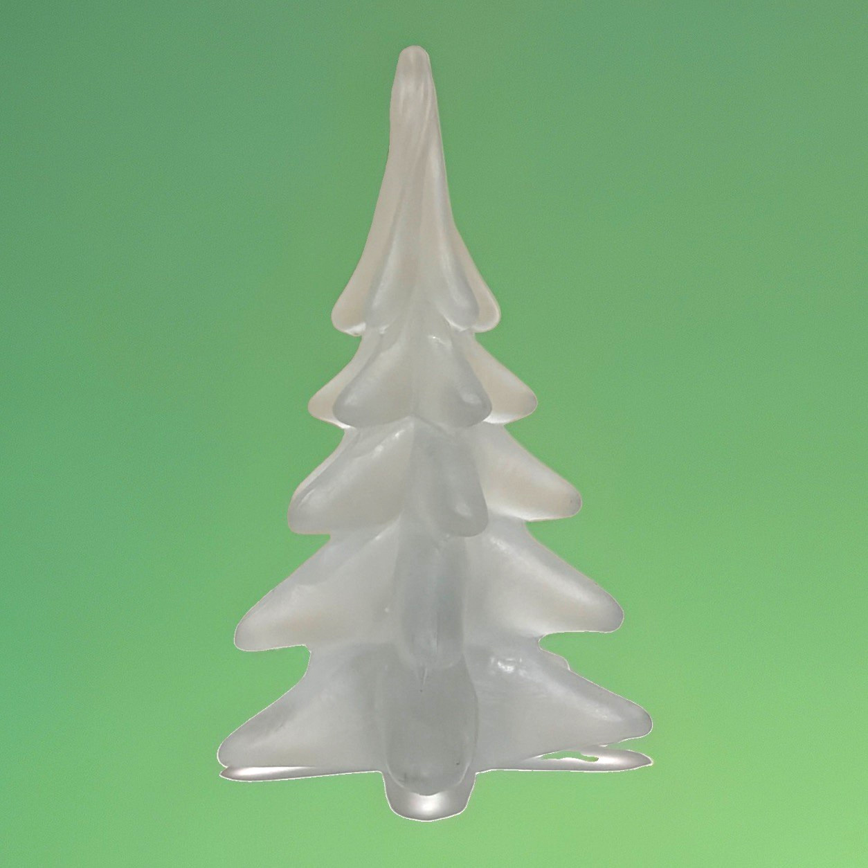 Vintage Frosted Satin Art Glass Christmas Tree Figurine 8\