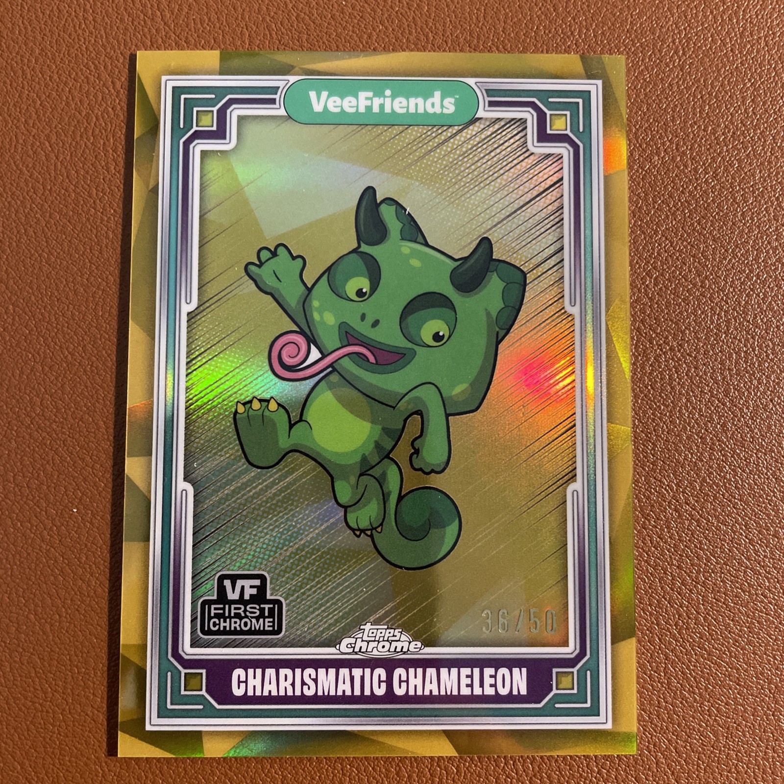 2025 Chrome Veefriends- Charismatic Chameleon Gold Refractor 36/50 2025 Chrome Veefriends- Charismatic Chameleon Gold Refractor 36/50