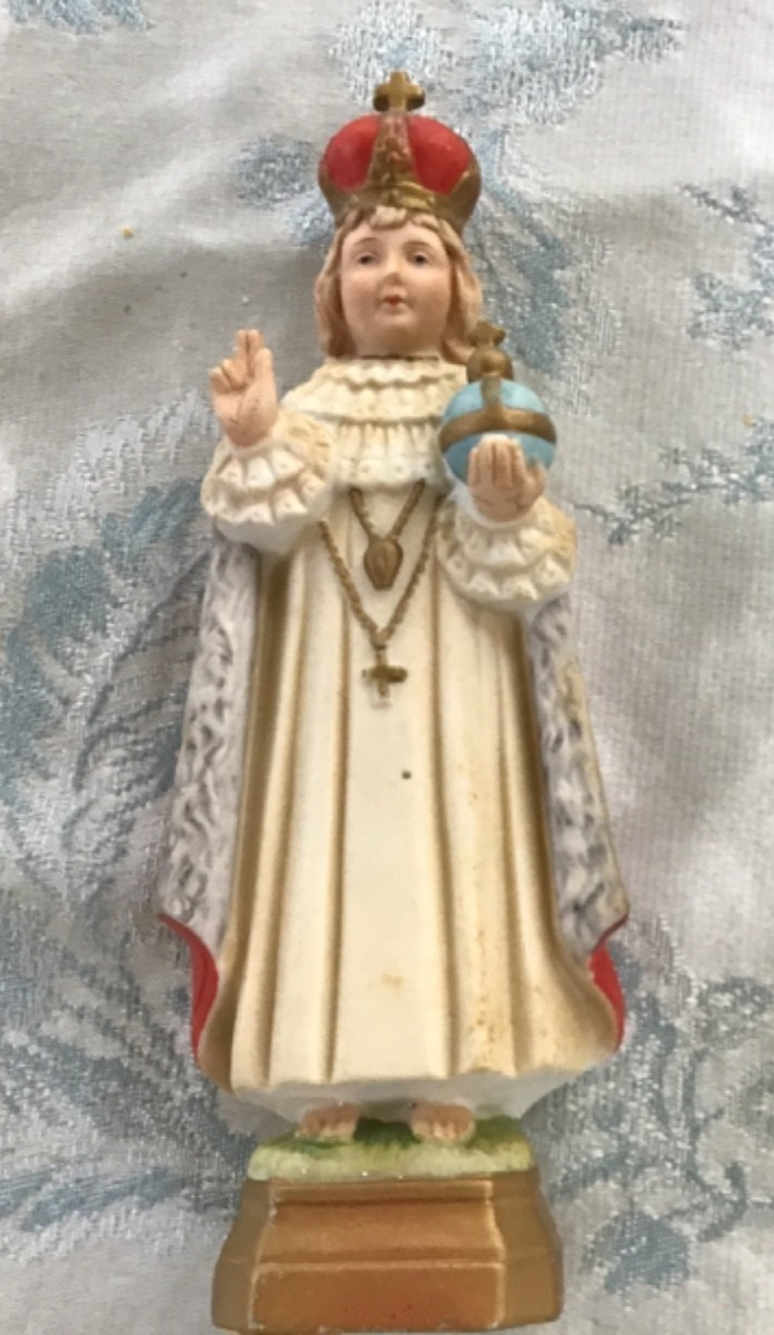 #Q Vintage Jesus Infant Child of Prague Statue 8 1/2 #Q Vintage Jesus Infant Child of Prague Statue 8 1/2