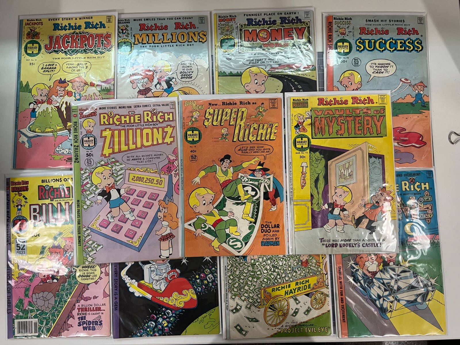Richie Rich Comic Lot 11 Harvey Comics Jackpots Billions Diamonds Gems 1970s 80s Richie Rich Comic Lot 11 Harvey Comics Jackpots Billions Diamonds Gems 1970s 80s