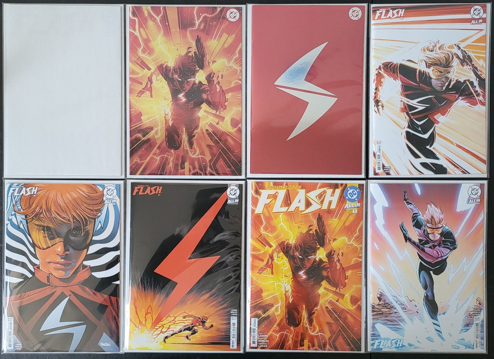 Absolute Flash #1 Lot of 8 Standard Covers, NM or Better , 1st Absolute Flash #1 Lot of 8 Standard Covers, NM or Better , 1st