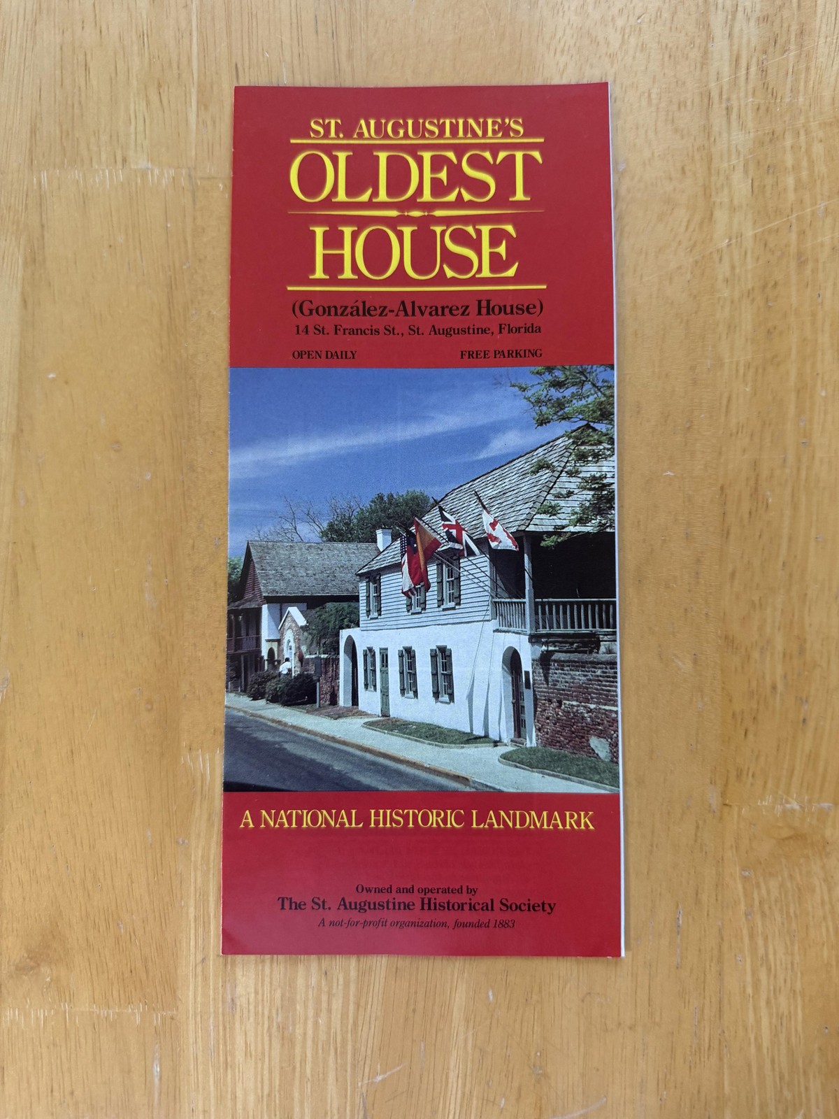 St Augustine's Oldest House Gonzalez-Alvarez Travel Brochure Florida USA
