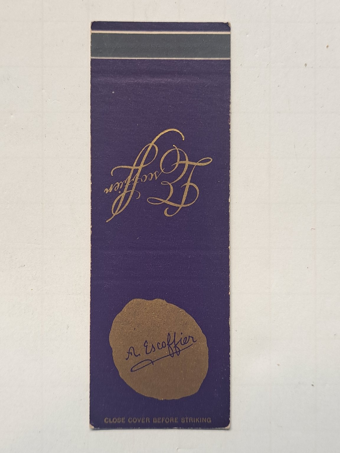 The Beverly Hilton 1963 Elegant Gold Script Purple Matchbook The Beverly Hilton 1963 Elegant Gold Script Purple Matchbook