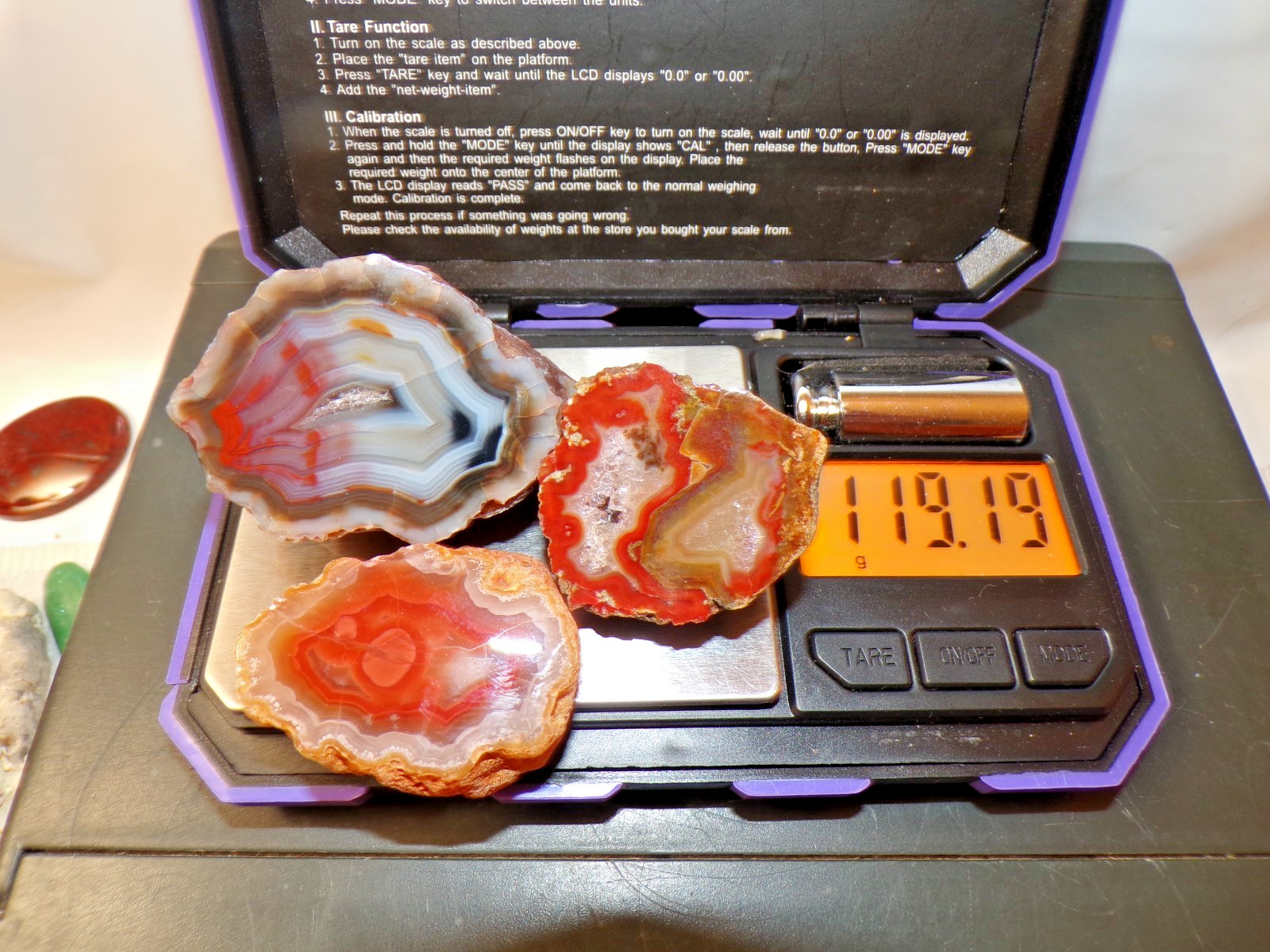 3 Condor Agate Polished Half Nodules - 119.19 grams
