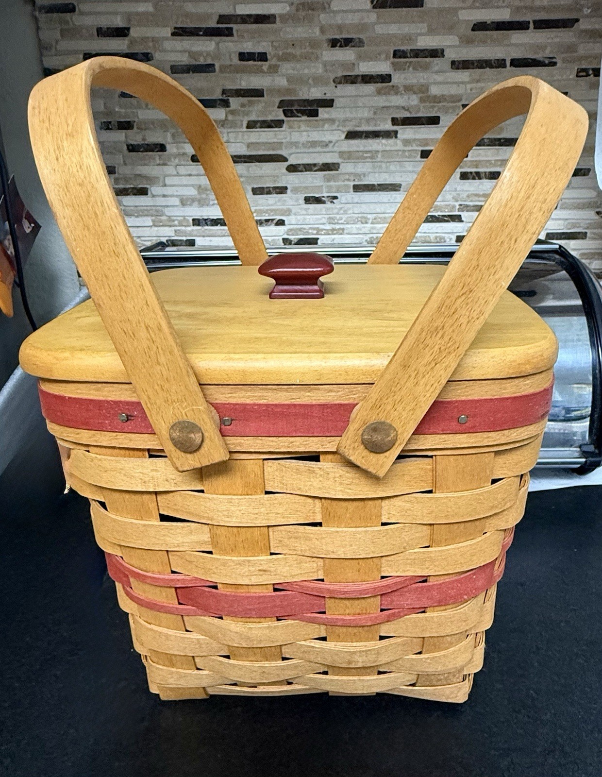 NOS Longaberger 1995 Cranberry Basket Christmas Collection Lid Liner USAi