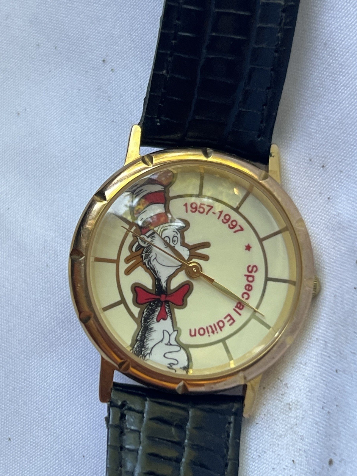 Vintage Dr. Seuss Cat in the Hat Limited Edition Watch 1957-1997 Windup Works