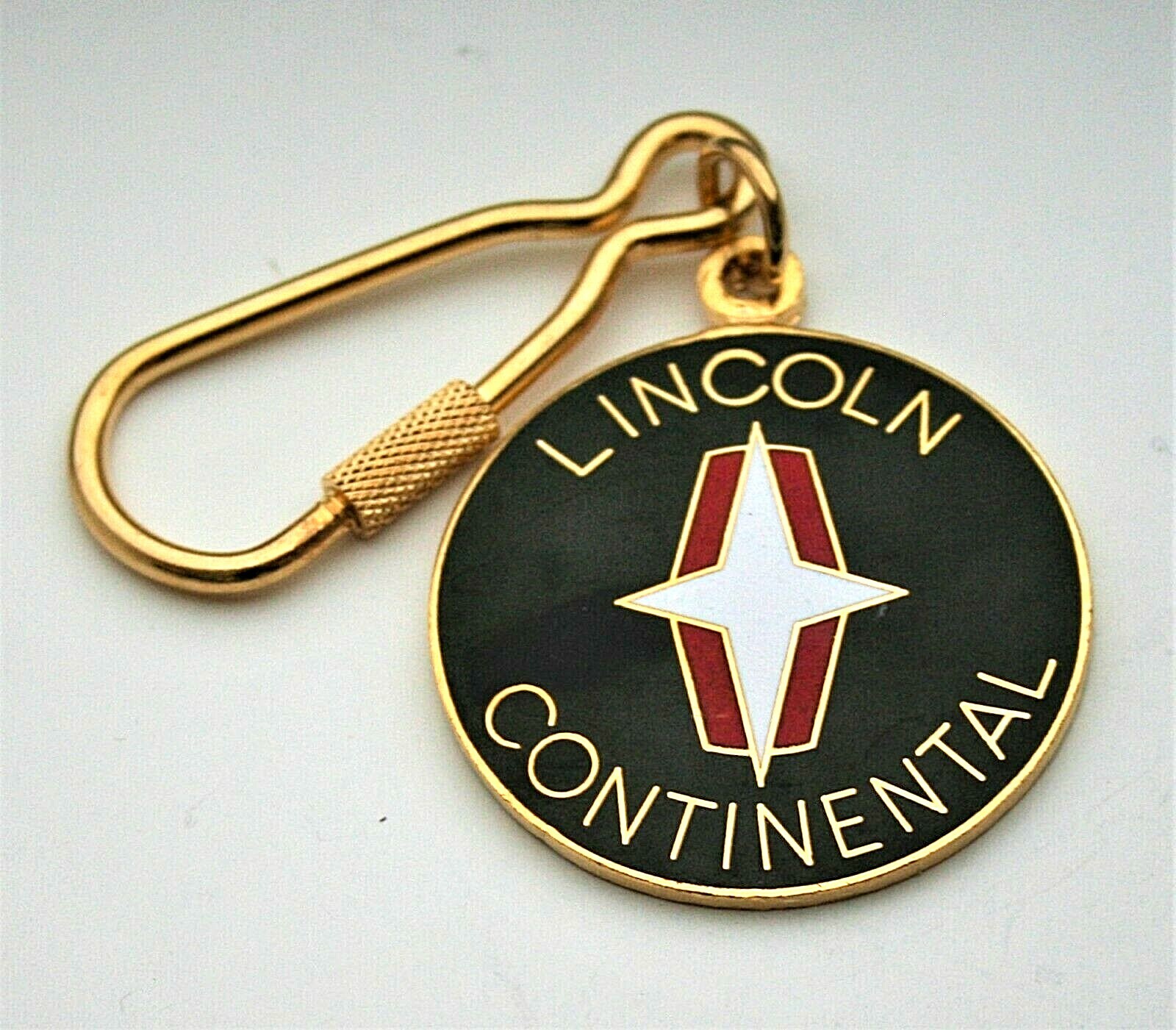 Lincoln Continental Automotive Car Metal & Enamel Key Chain FOB 1970\'s NOS New