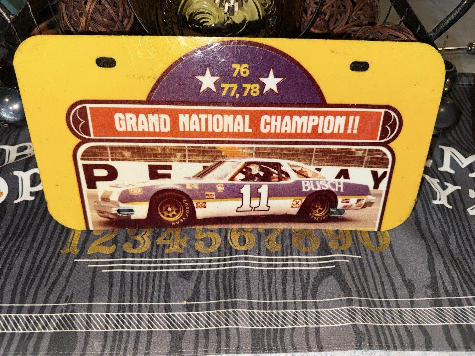 1976 1977 1978 Grand National Champion License Plate Cale Yarborough FIBERGLASS? 1976 1977 1978 Grand National Champion License Plate Cale Yarborough FIBERGLASS?