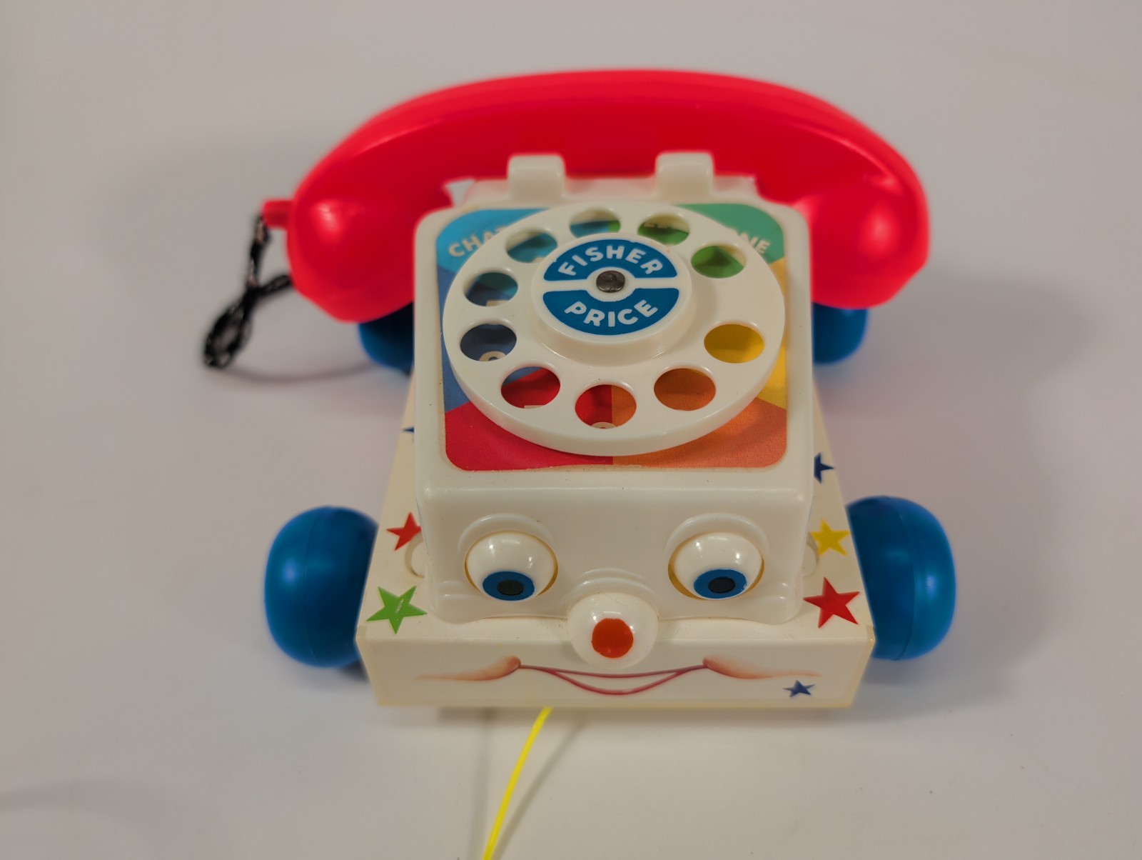 Vintage 61/85 Fisher Price Chatter Phone #747 Telephone Pull Toy W/ Moving Eyes