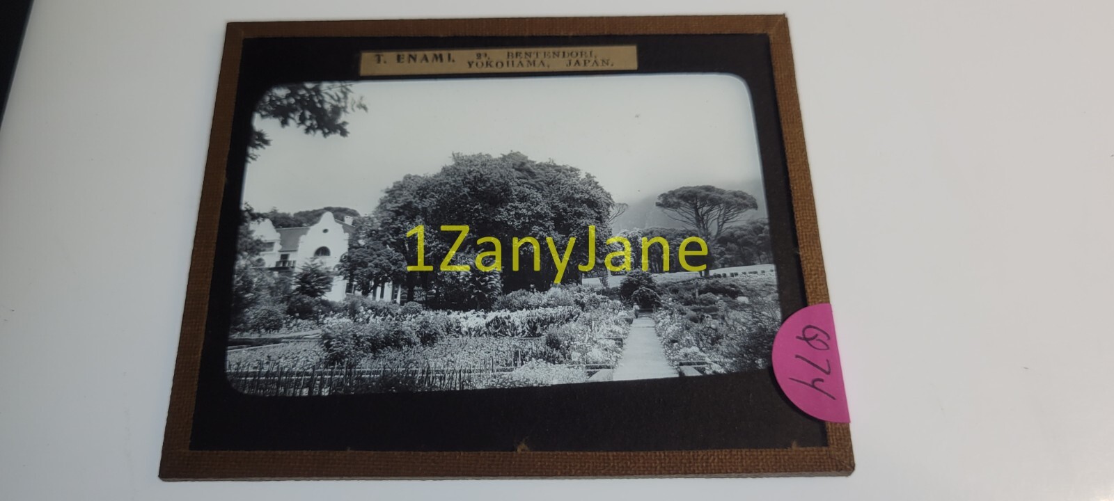 Q74 HISTORIC Glass Magic Lantern Slide World cruise T ENAMI COUNTRY HOME/GARDEN