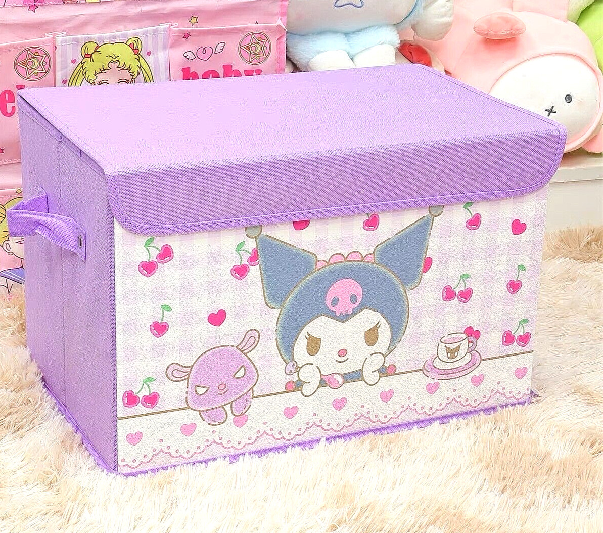 Sanrio Kuromi Cherries Foldable Storage Box 15\ Sanrio Kuromi Cherries Foldable Storage Box 15\