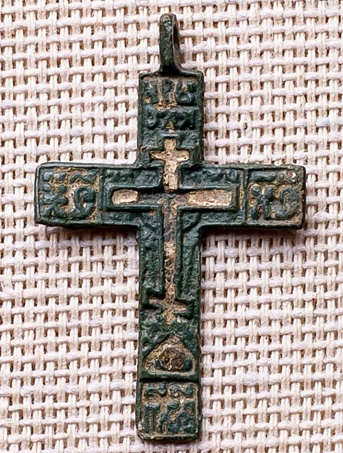 ANTIQUE c. Cross 1700s LARGER ORTHODOX RUSSIAN BAROQUE-STYLE ORNATE \