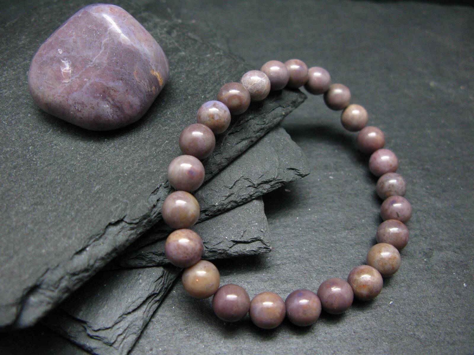 Purple Jade Jadeite Genuine Bracelet ~ 7 Inches ~ 8mm Round Beads