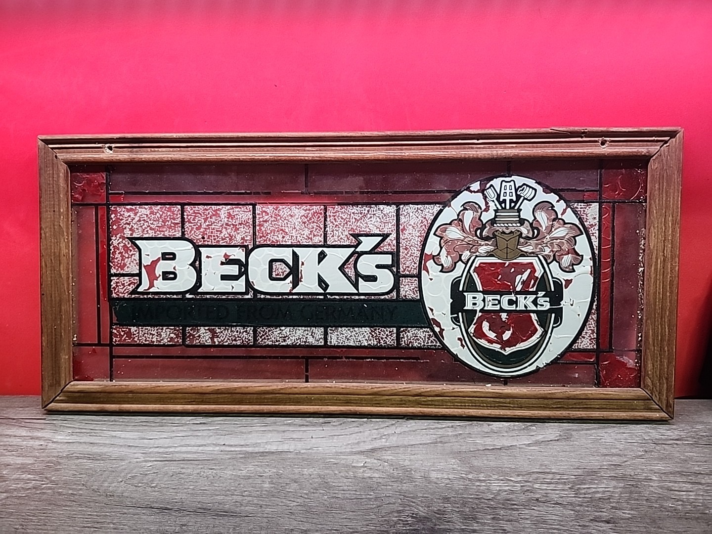 Vintage Beck's Imported From Germany Stained Glass Beer Advertising Sign- RARE Vintage Beck's Imported From Germany Stained Glass Beer Advertising Sign- RARE