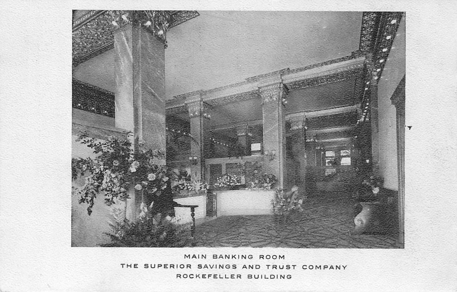 Cleveland Rockefeller Building Main Banking Room Superior Savings & Trust c1905 Cleveland Rockefeller Building Main Banking Room Superior Savings & Trust c1905