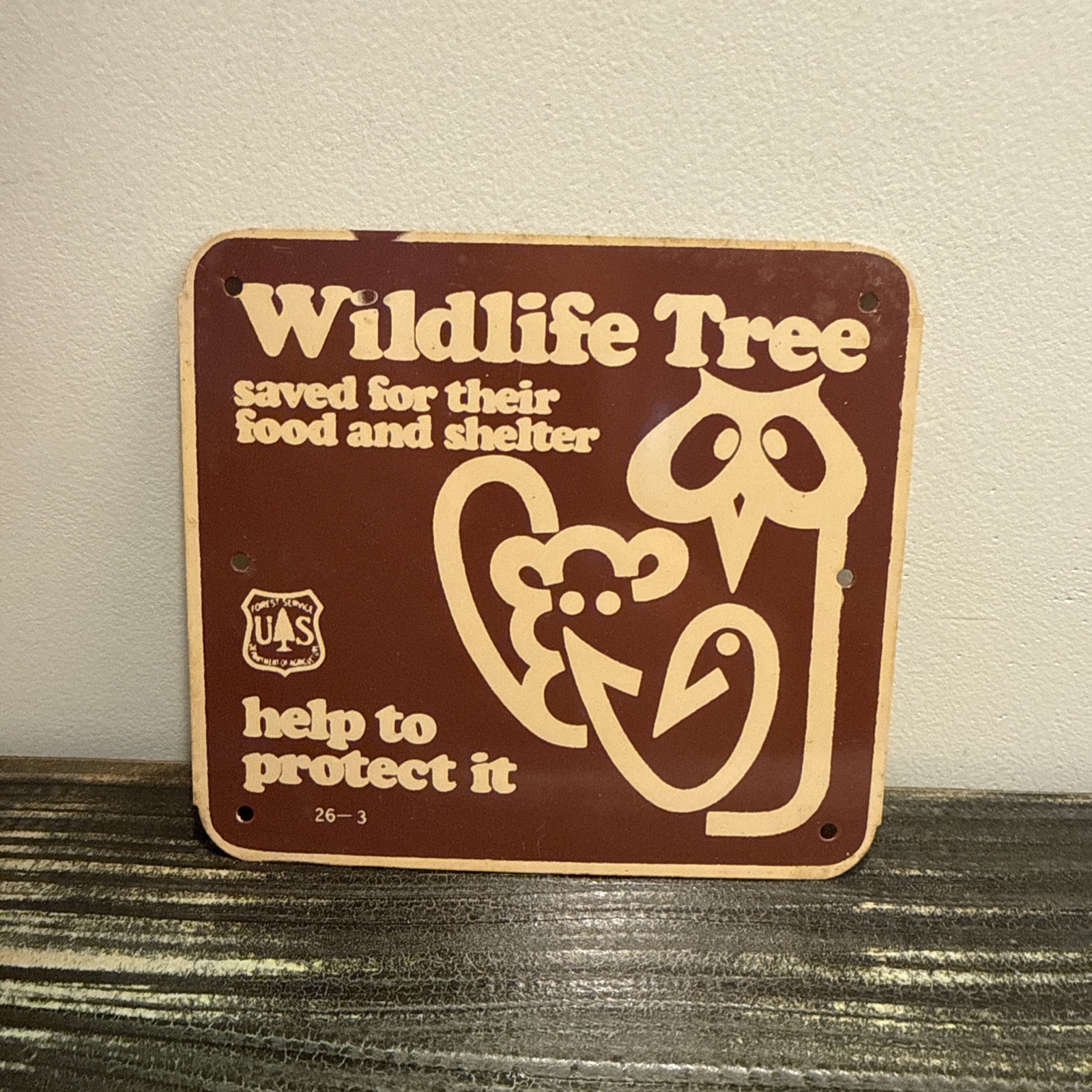 NOS Vintage US Forest Service Wildlife Tree Saved for Food & Shelter Metal Sign NOS Vintage US Forest Service Wildlife Tree Saved for Food & Shelter Metal Sign