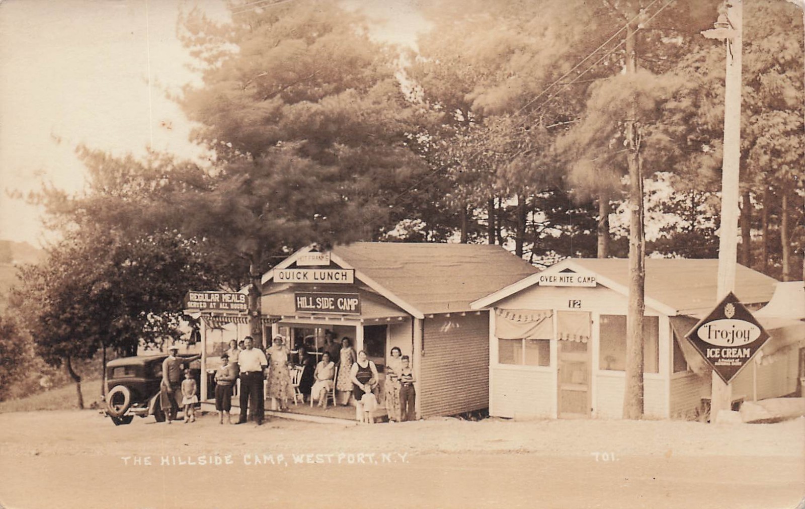 Hillside Camp Westport New York Fro-Joy Ice Cream Store Sign Photo Postcard 42A