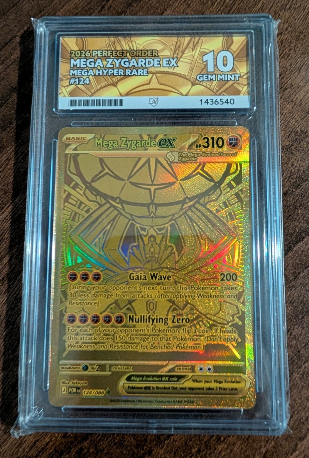 Mega Zygarde EX 124/088 Perfect Order Gold Mega HyperRare - ACE 10 Gem Mint