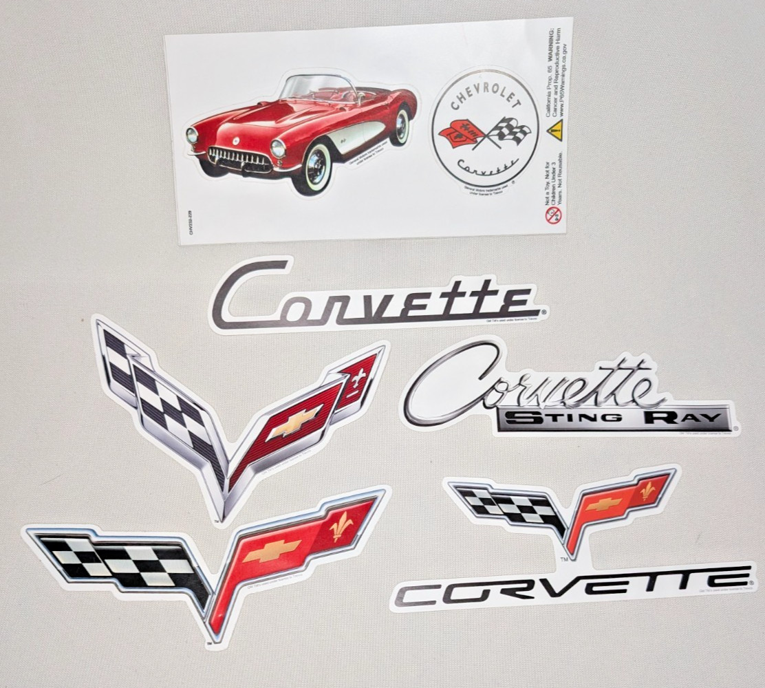 CORVETTE Stickers Vintage Hood Emblems Sting Ray '53 Chevy