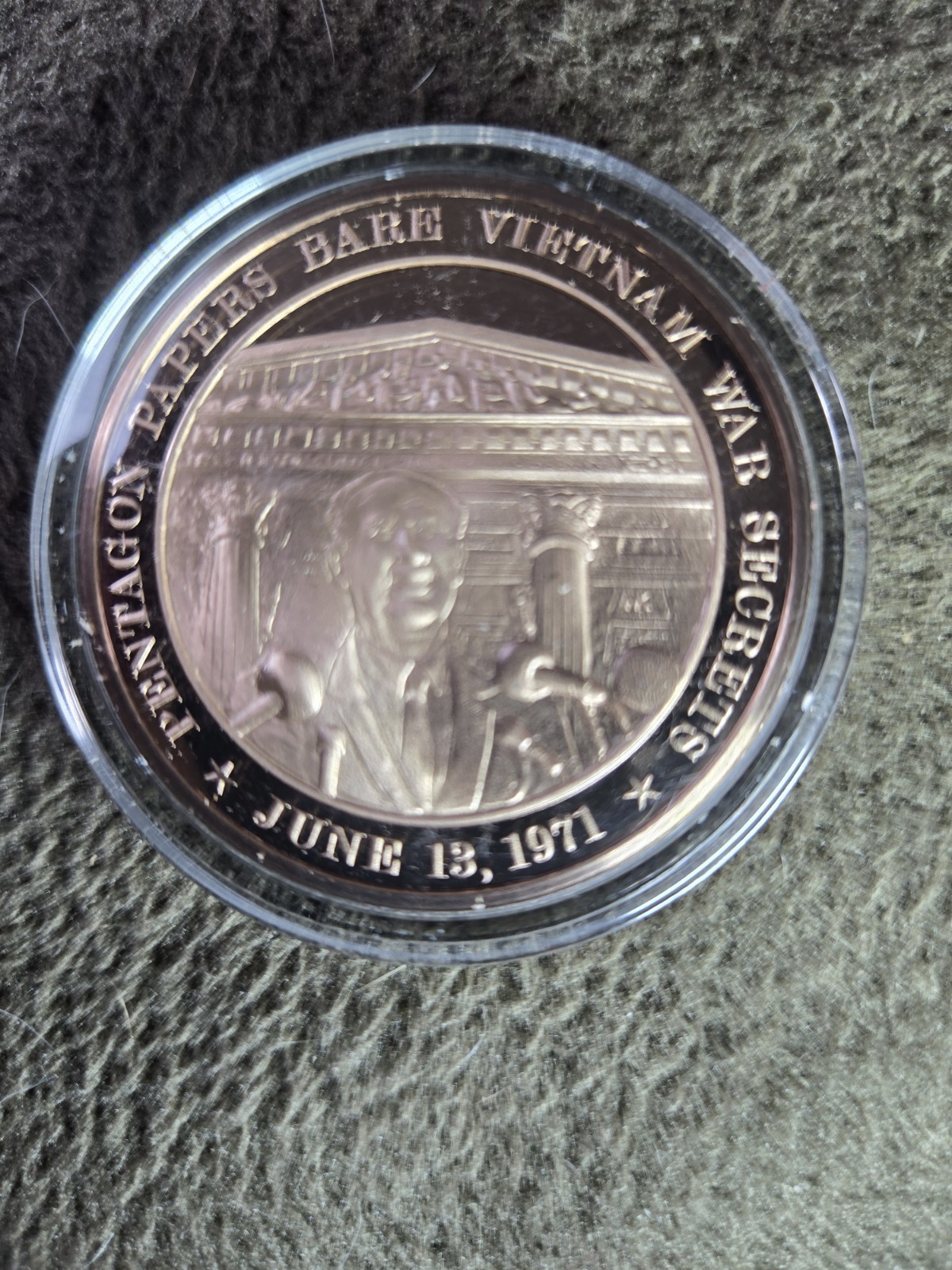 Pentagon Papers Bare Vietnam War Secrets,June 13,1971, Franklin Mint Bronze Coin Pentagon Papers Bare Vietnam War Secrets,June 13,1971, Franklin Mint Bronze Coin