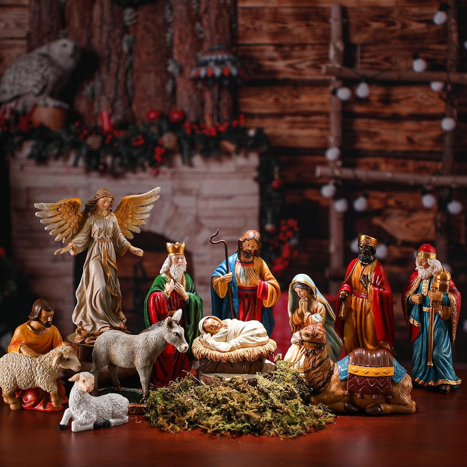 12 Pcs Nativity Sets for Christmas Indoor,7 Inch the Life Christmas Nativity Sce