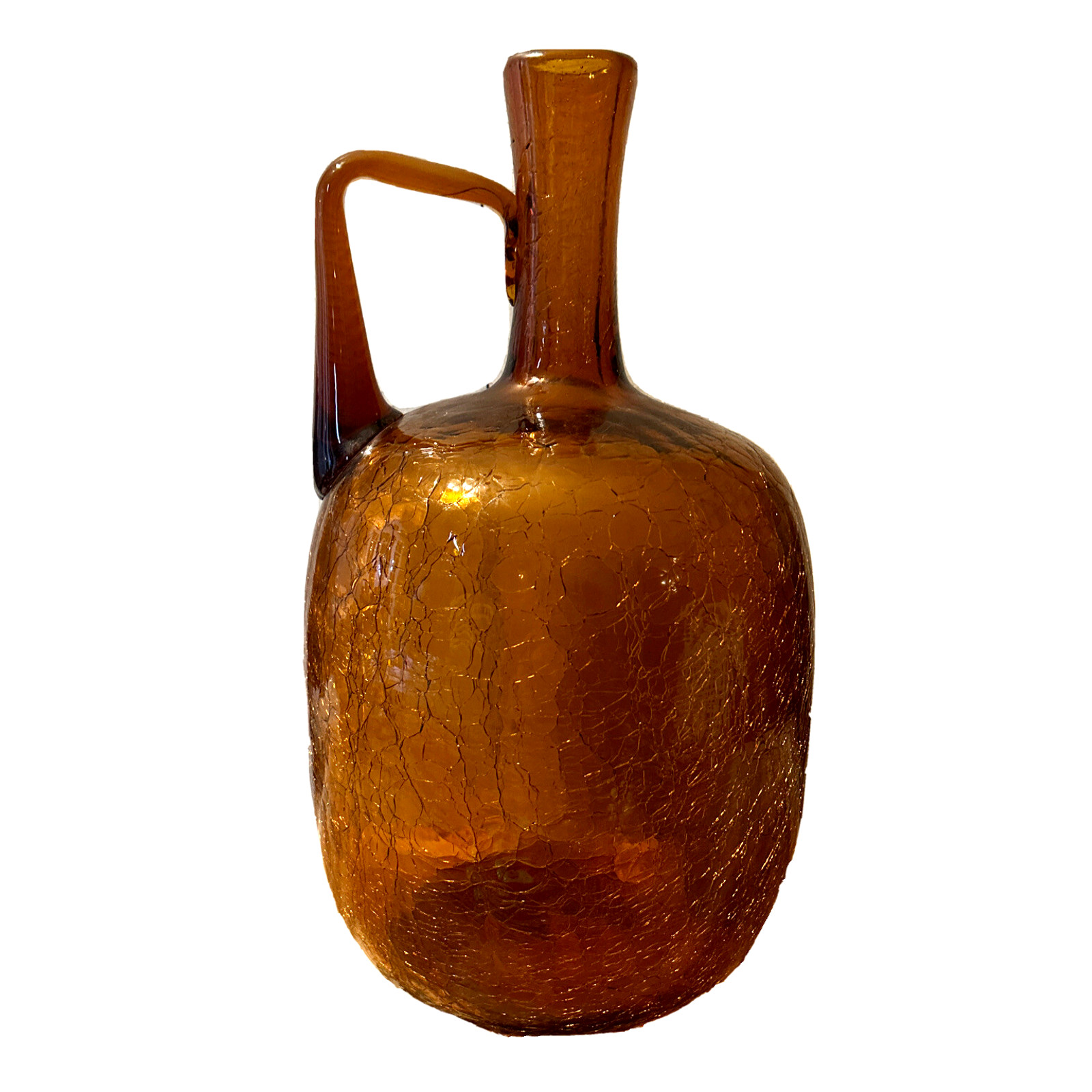 Vintage Blenko 6526 Amber Honey Glass Jug Joel Myers 14.25