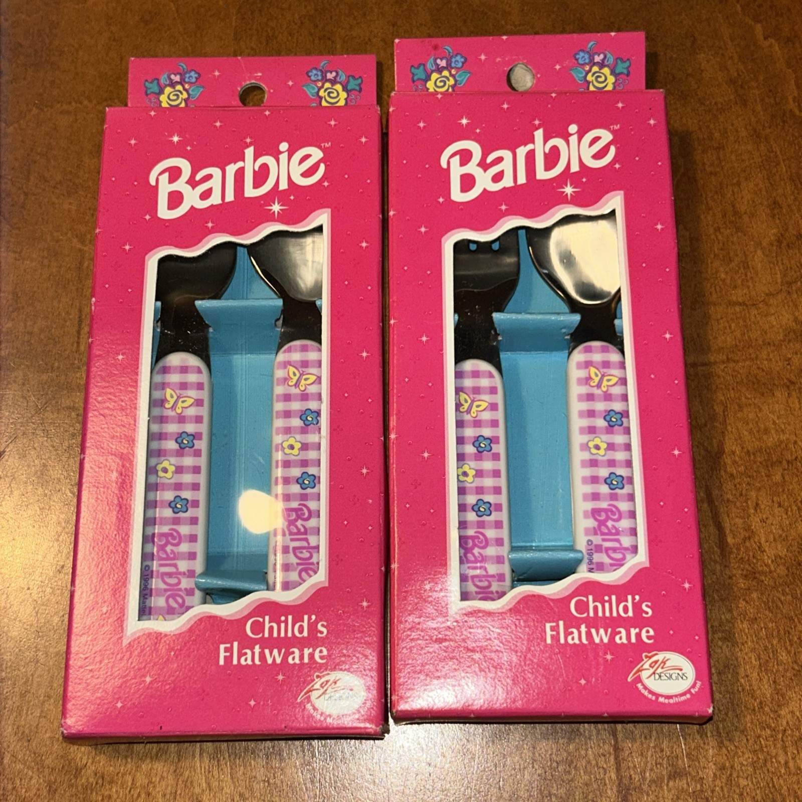Vintage Barbie Cutlery Flatware Spoon & Fork 1997 Brand New In Box Set Of 2 C2