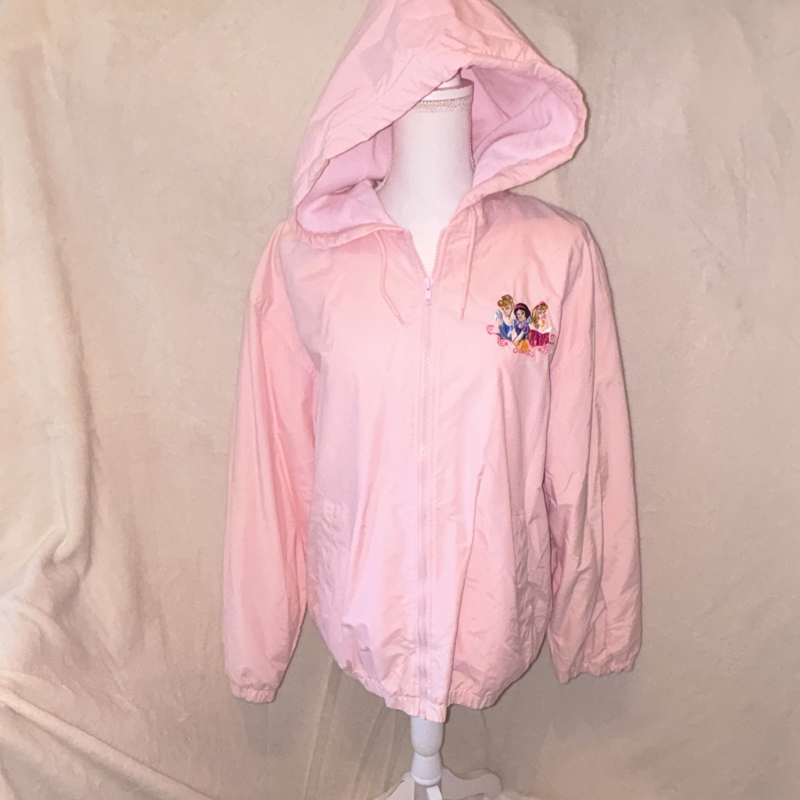 Vintage ‘90’s Disney Store Pink Hooded Zip-Up Jacket 