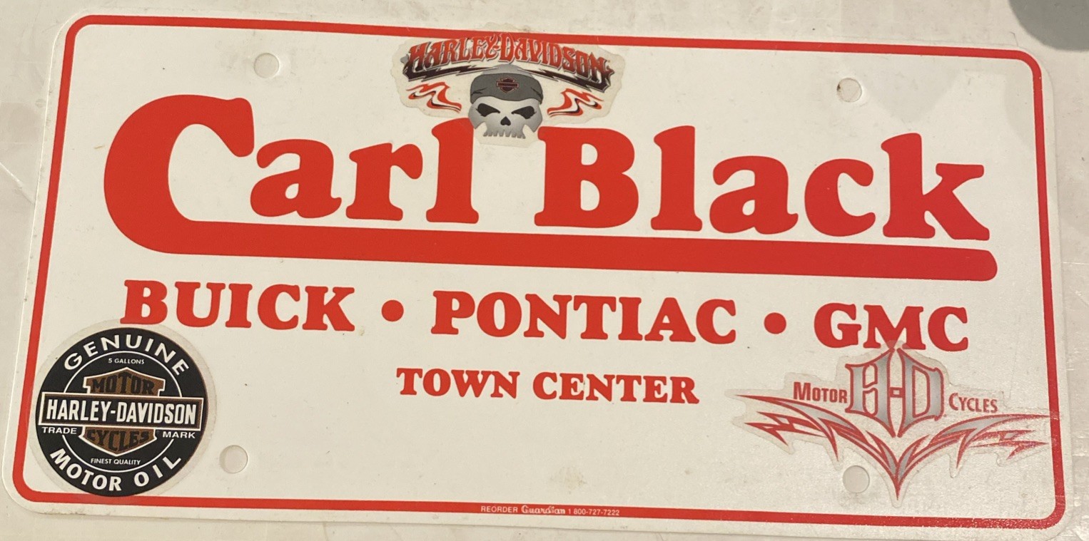 Vintage Carl Black Buick-pontiac-GMC Vanity License Plate Various HD Stickers Vintage Carl Black Buick-pontiac-GMC Vanity License Plate Various HD Stickers