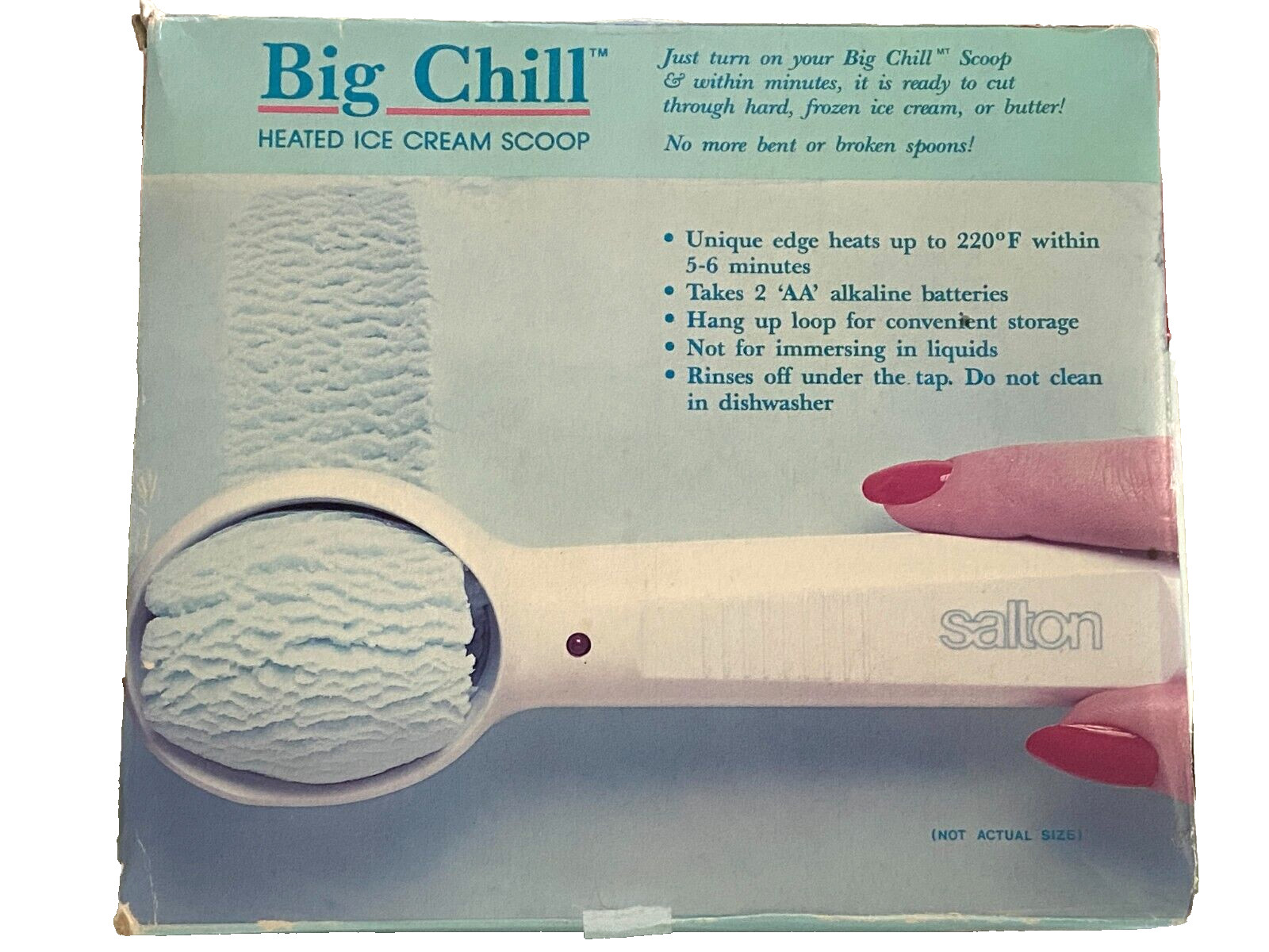 Vintage 1990 Salton THE BIG CHILL Battery Operated HEATED ICE CREAM SCOOP ~ New