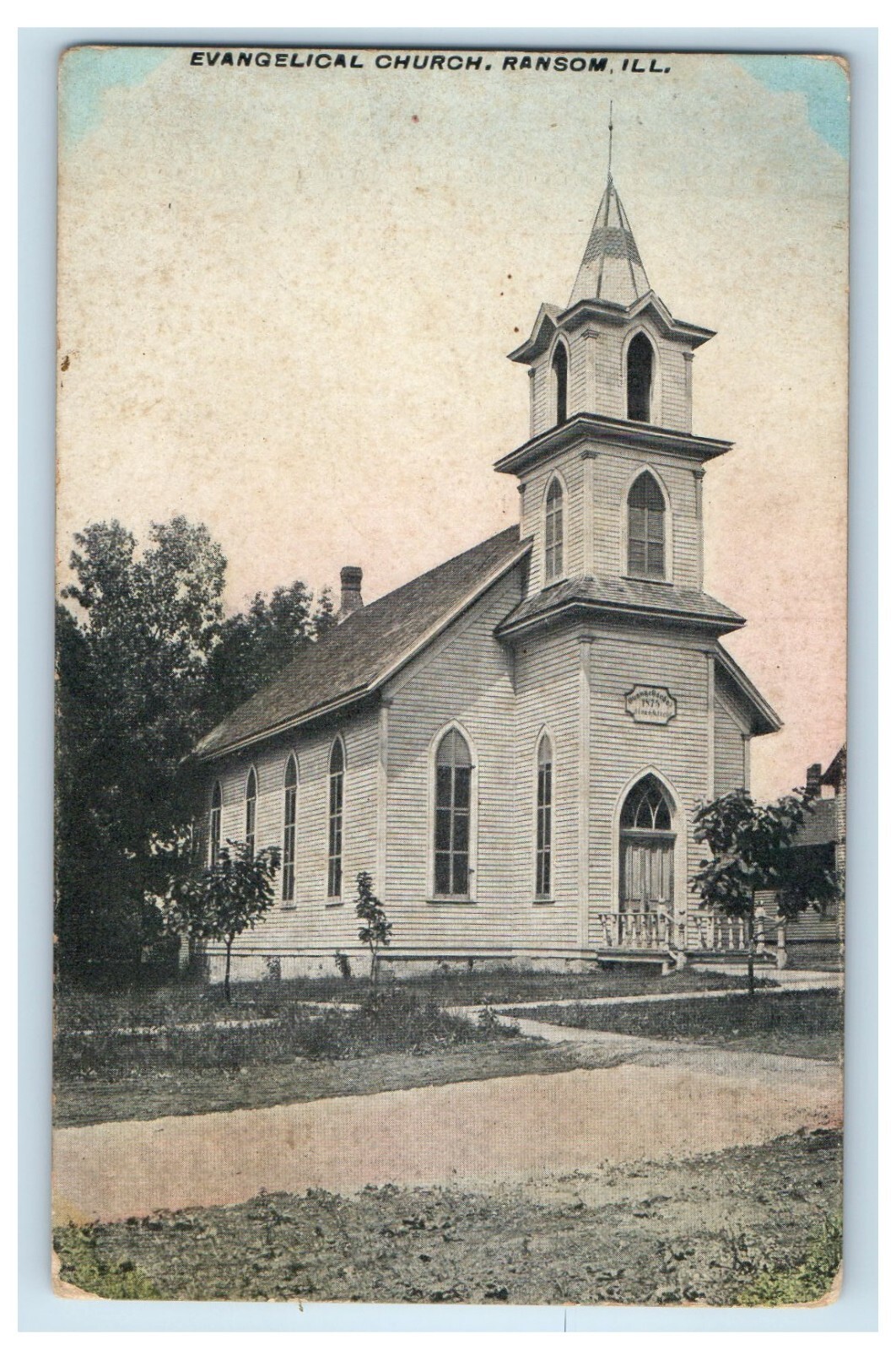 c1910\'s Evangelical Church Ransom Illinois IL Unposted Antique Postcard c1910\'s Evangelical Church Ransom Illinois IL Unposted Antique Postcard