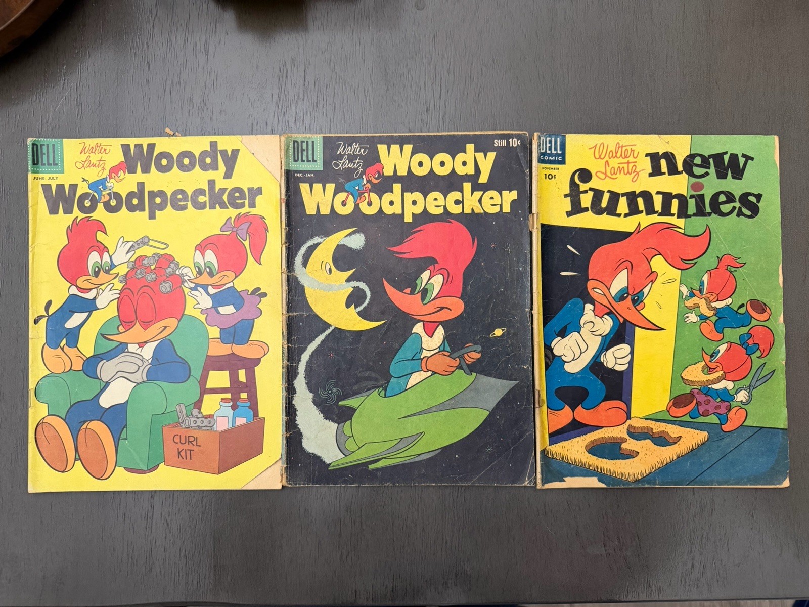 Vintage Woody Woodpecker Comics Lot of 3 Dell Walter Lantz 1950s