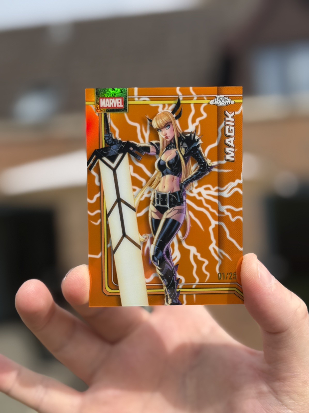 2026 Topps Chrome Marvel Comics Storm's Orange Lightning #134 Magik 1/25 Alpha 2026 Topps Chrome Marvel Comics Storm's Orange Lightning #134 Magik 1/25 Alpha
