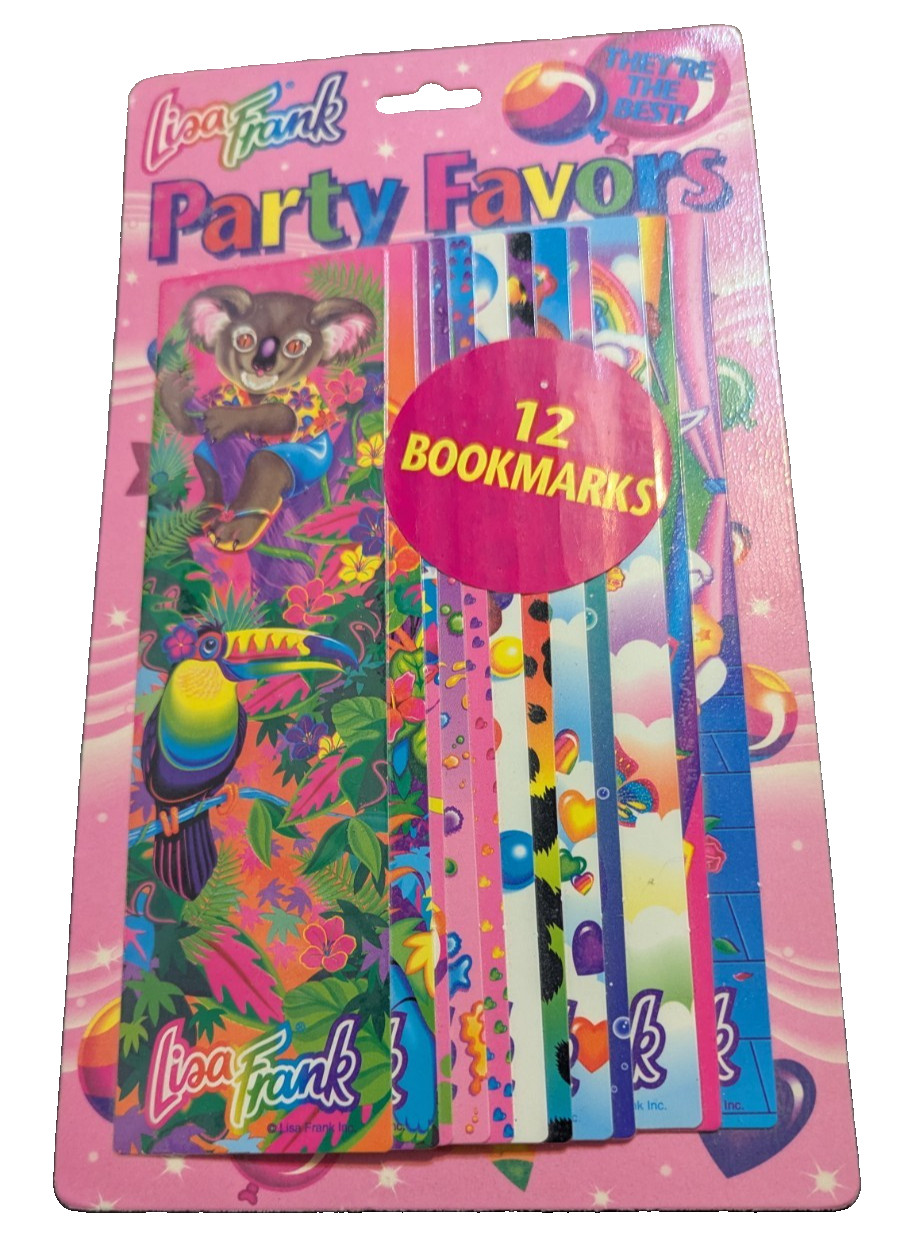 Rare 12 bookmarks party favors  90s Lisa Frank NEW in package
