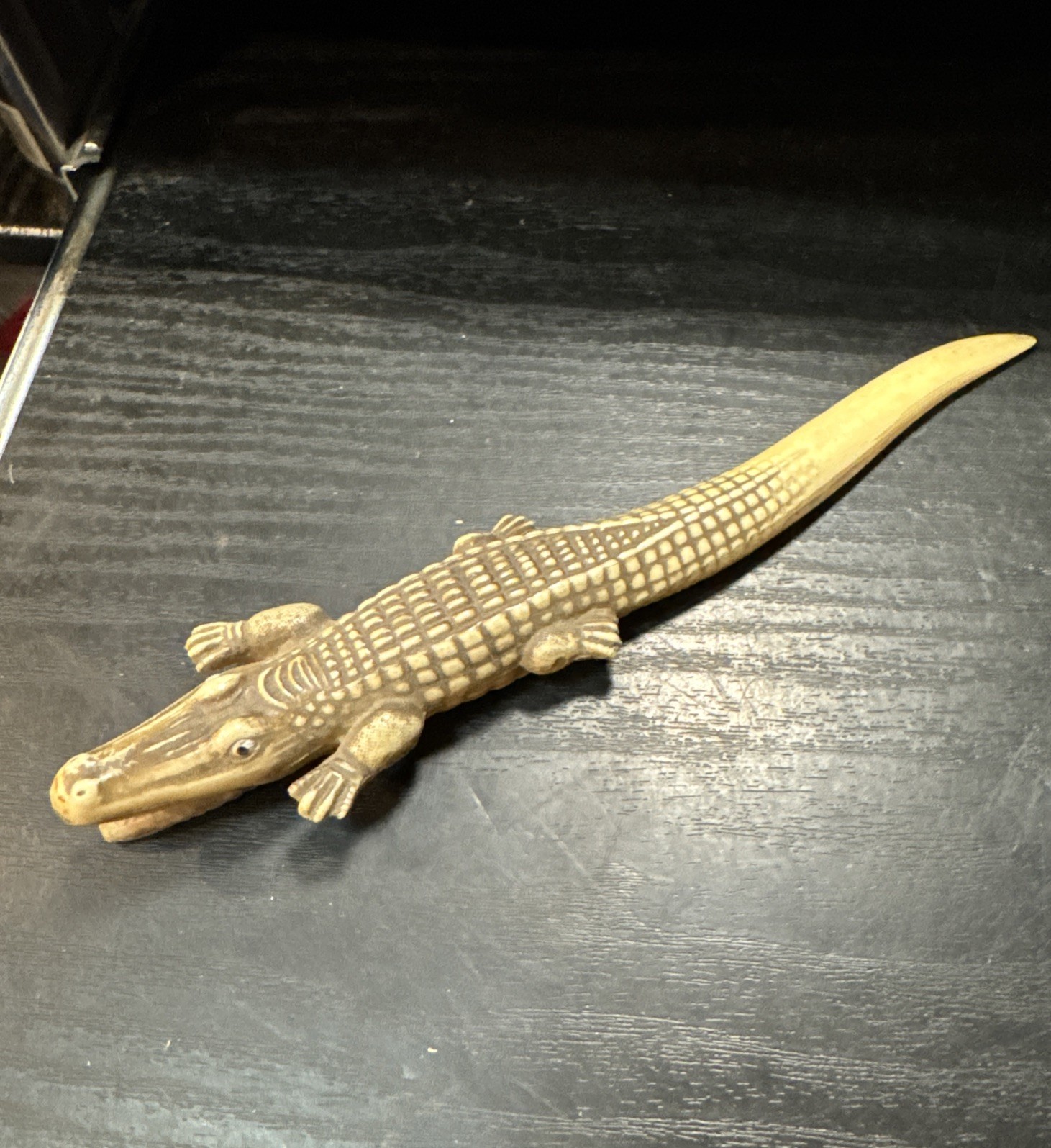 Vintage Celluloid Alligator Pencil Holder