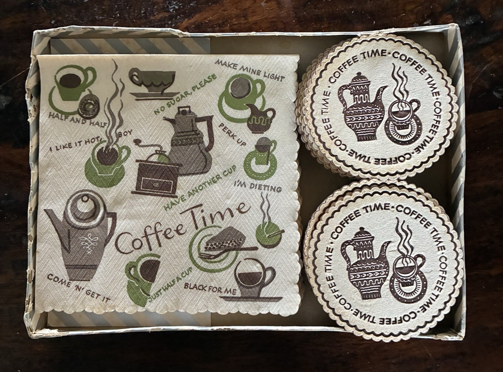 Vintage Coffee Time Paper Coasters (25) & Coffee Time Paper Napkins (21) Vintage Coffee Time Paper Coasters (25) & Coffee Time Paper Napkins (21)