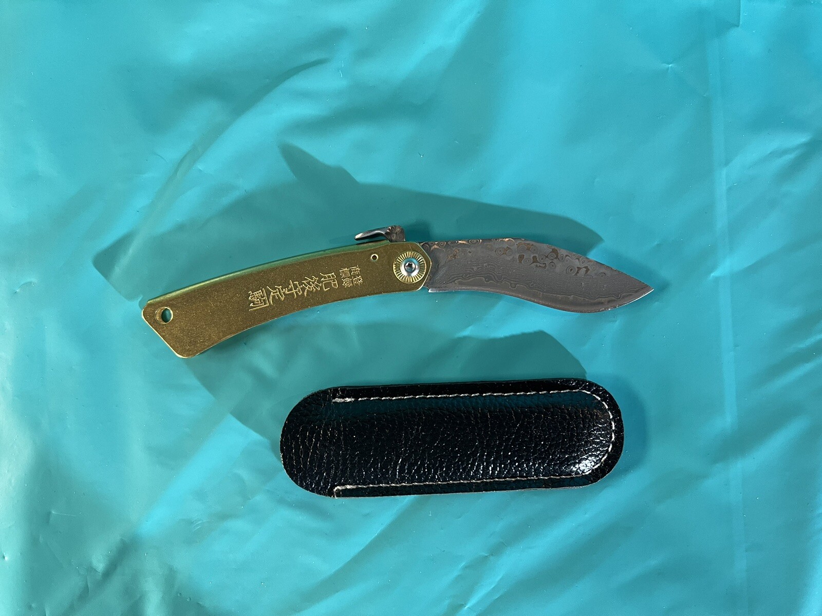 HIGONOKAMI Damascus Blade Folding Japanese Knife HIGONOKAMI Damascus Blade Folding Japanese Knife