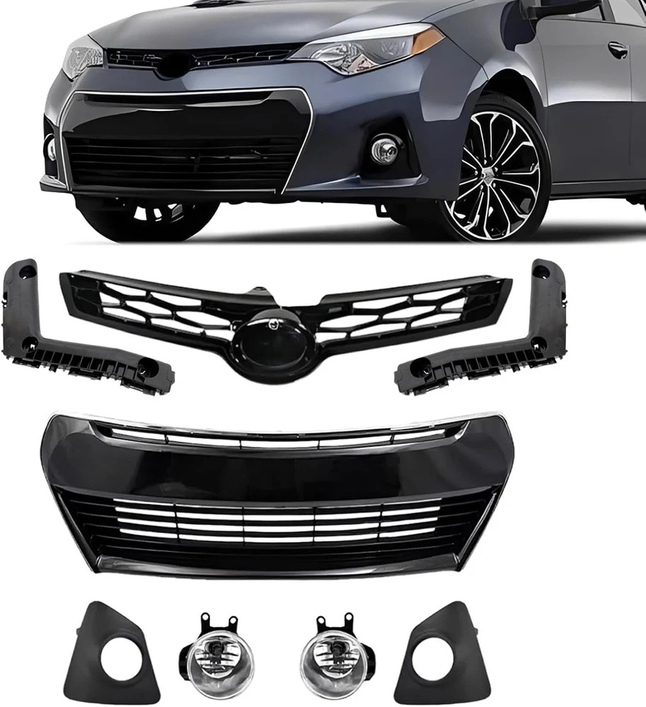 Front Bumper Grille Assy Fit for 2014 2015 2016 Toyota Corolla S/S plus Front Up Front Bumper Grille Assy Fit for 2014 2015 2016 Toyota Corolla S/S plus Front Up