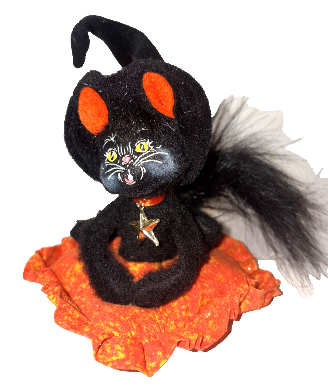Annalee Moonlight Witch Cat on Pillow Plush Doll Figurine 2009  Halloween 4 inch