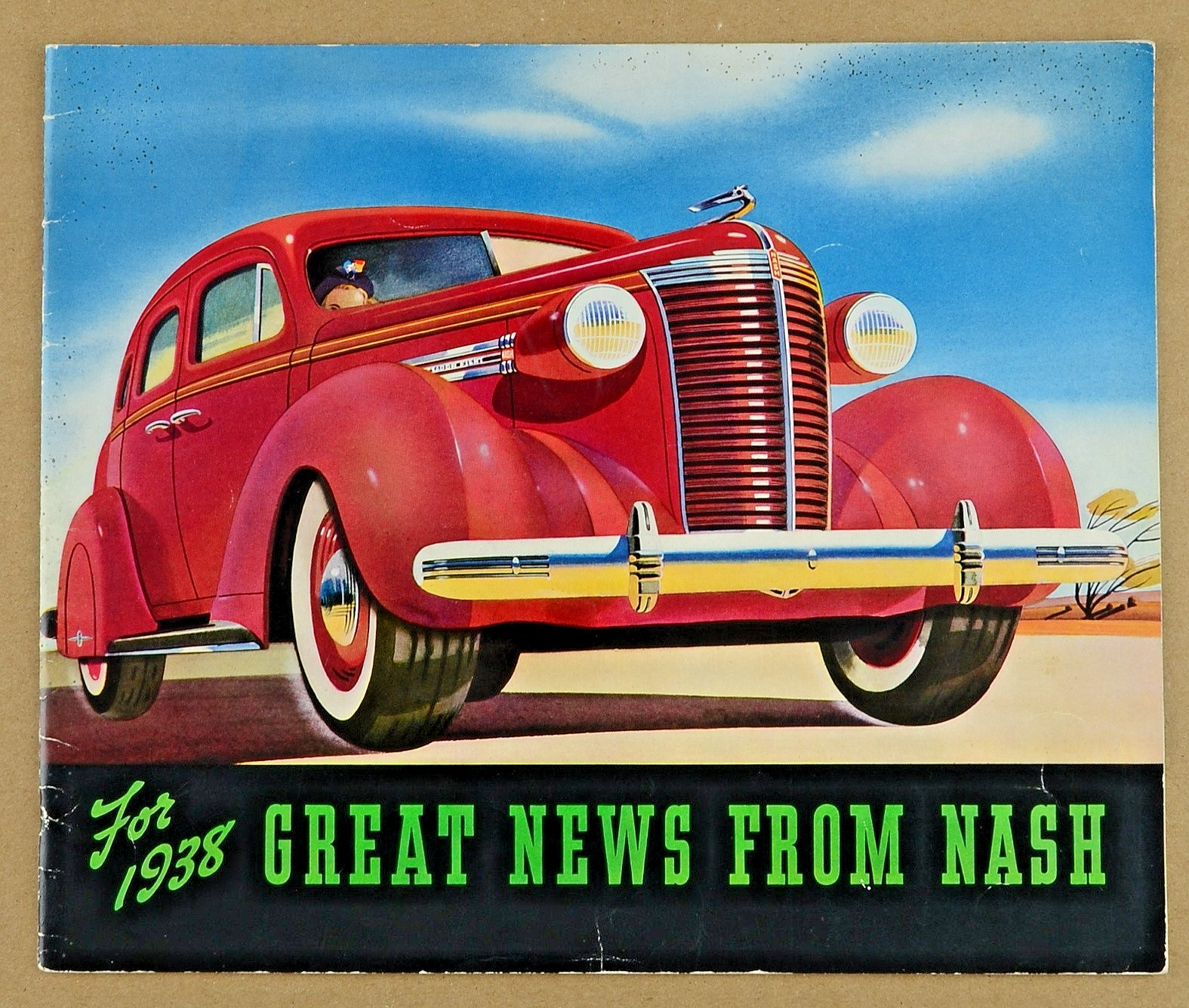 1938 Nash Motors Sales Brochure Great News Ambassador Six Eight Pre-war Art Deco