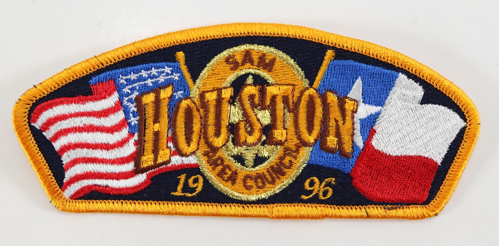 Vintage 1996 Sam Houston Council SHAC Gold Boy Scout BSA CSP Shoulder Patch