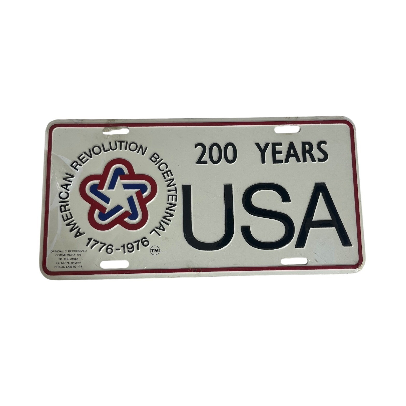 Vintage 1976 USA Bicentennial License Plate American Revolution 200 Years Metal Vintage 1976 USA Bicentennial License Plate American Revolution 200 Years Metal